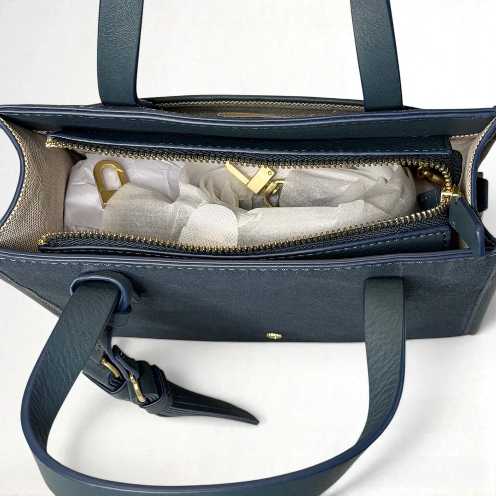 Spartina 449 Siren Dune Satchel Twilight Teal Suede Leather Crossbody NWOT